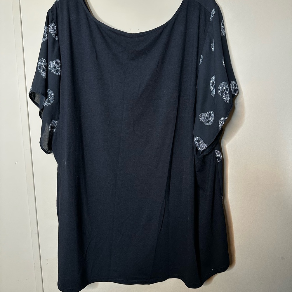 Torrid Black Top with Skull Pattern - Picture 2 of 3